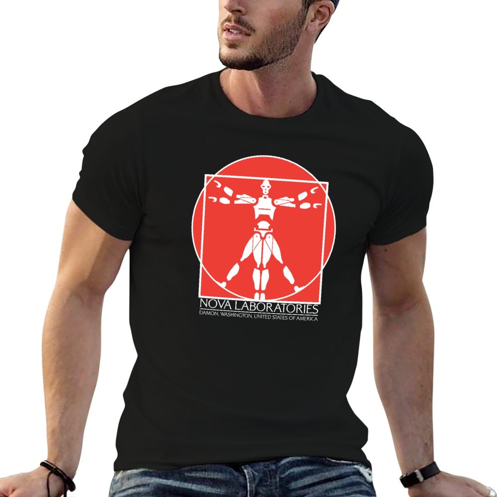 Men'S Fashion Nova - Koszulka Nova Laboratories Text 02, modna,