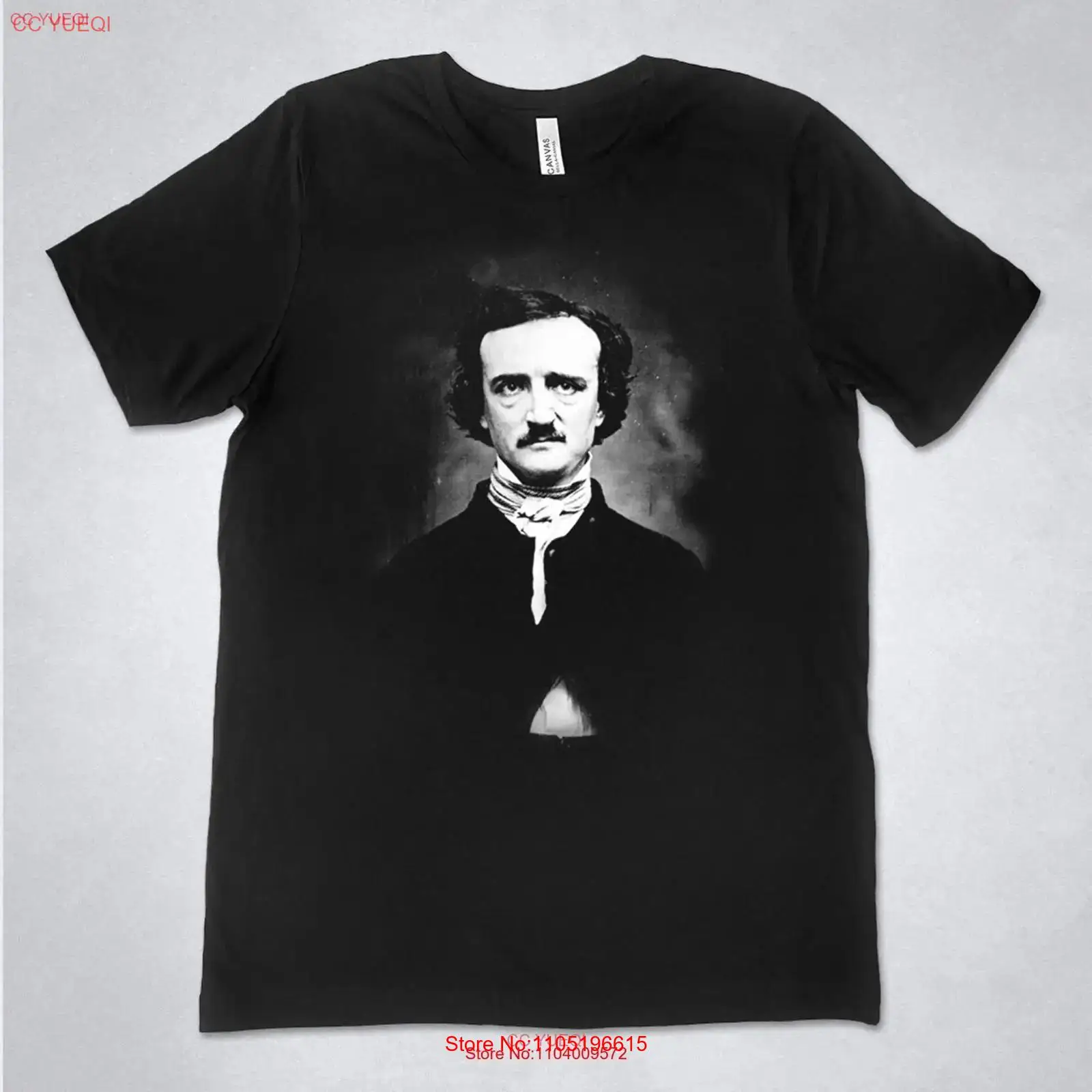 Men'S Fashion Old Money - Koszulka Edgar Allan Poe portret zdjęcie