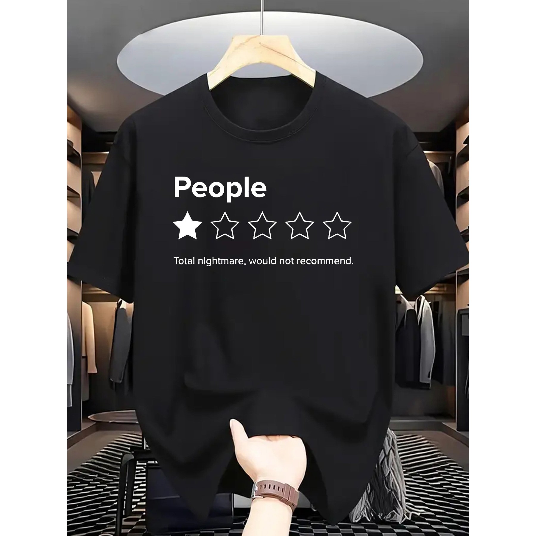 Men'S Fashion Reviews - Męska koszulka z nadrukiem graficznym „People