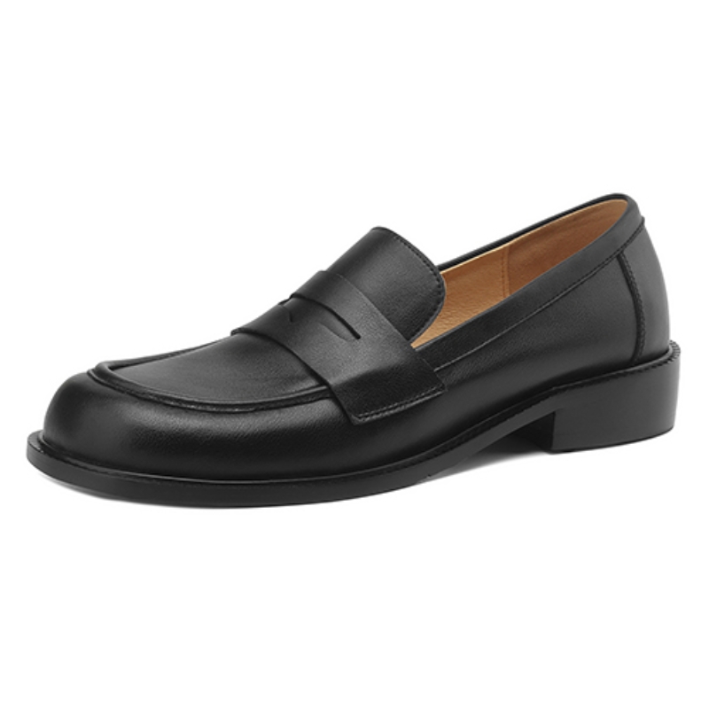 Men'S Fashion Loafers - Wiosenne oksfordki damskie ze skóry naturalnej,