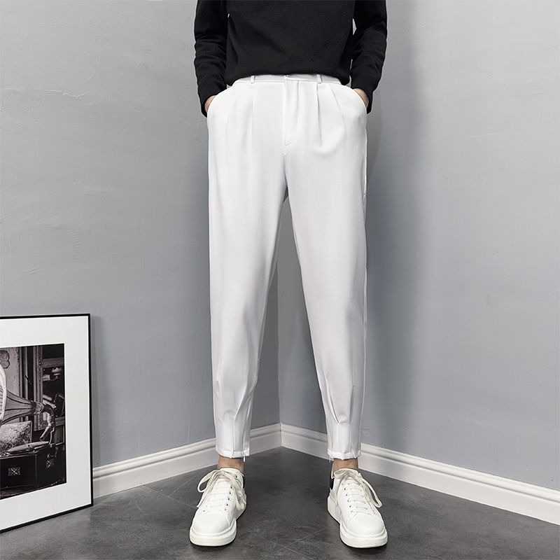 Men'S Fashion Reviews - Luźne spodnie garniturowe męskie letnie cienkie