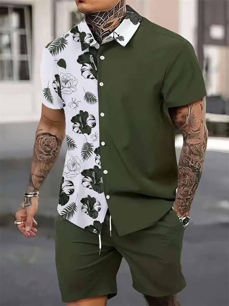 Men'S Spring Fashion - Męski modny garnitur z kołnierzykiem, koszula