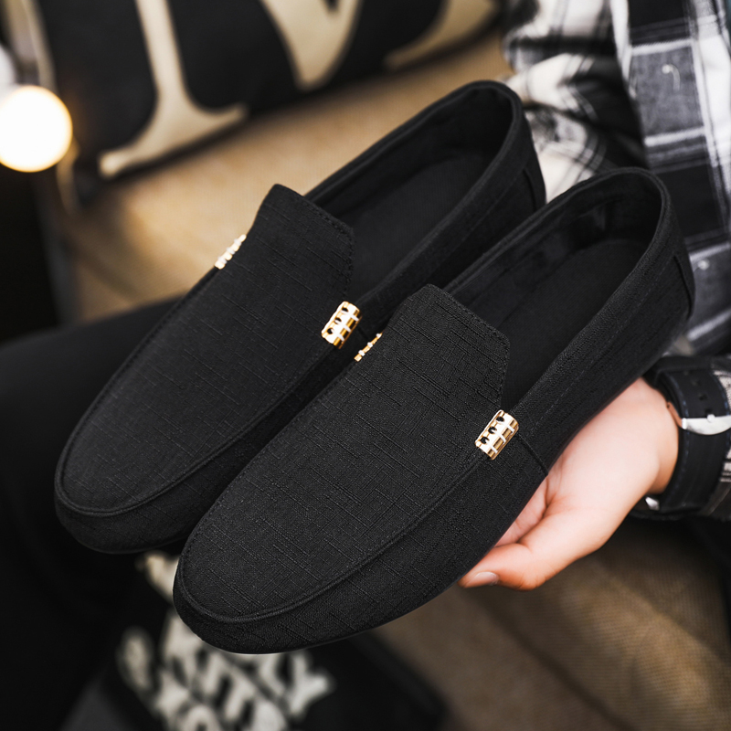 Suede Loafers Men - Męskie proste mokasyny w jednolitym kolorze,