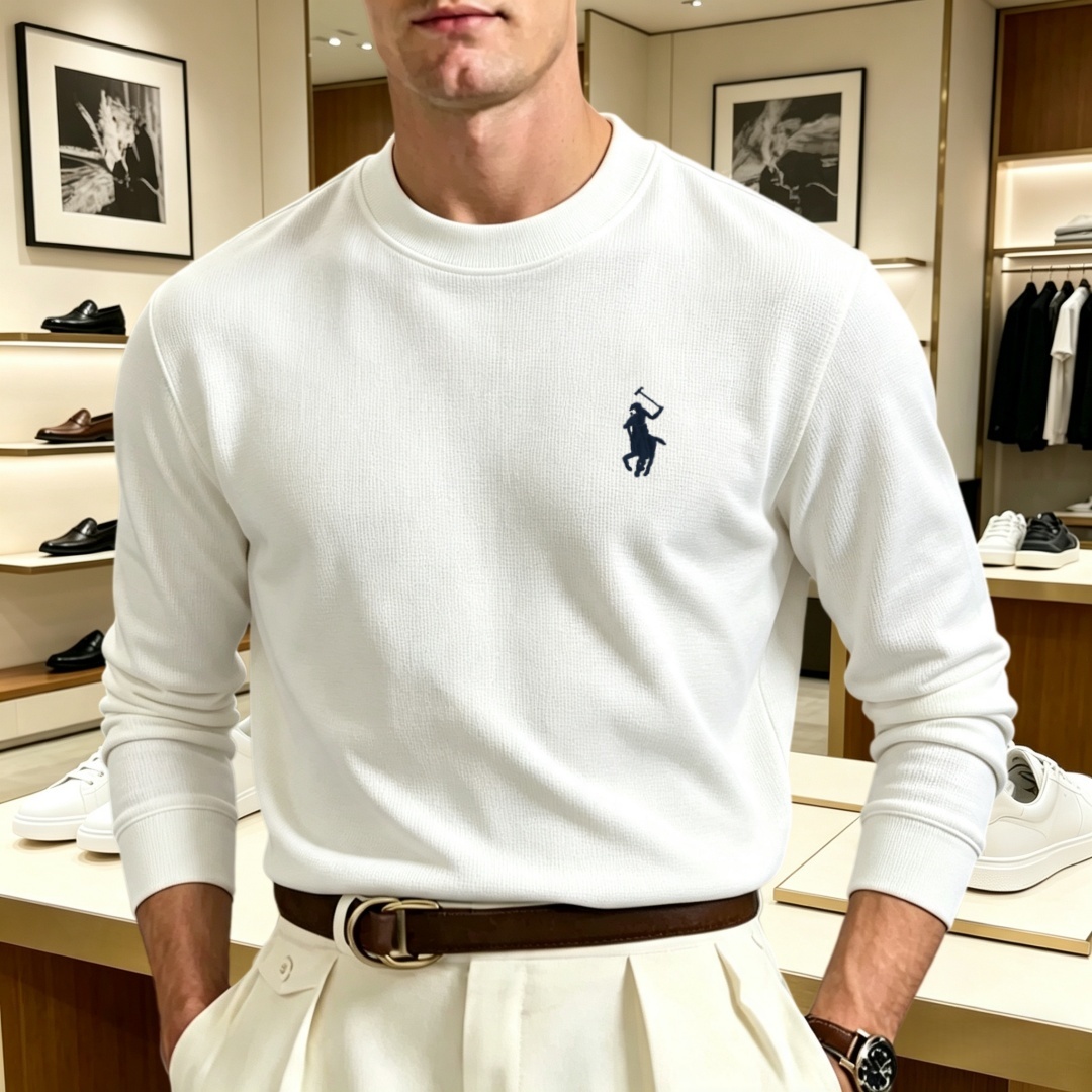 Fashion Mens Shirt - Miękka bawełniana koszulka męska z długim