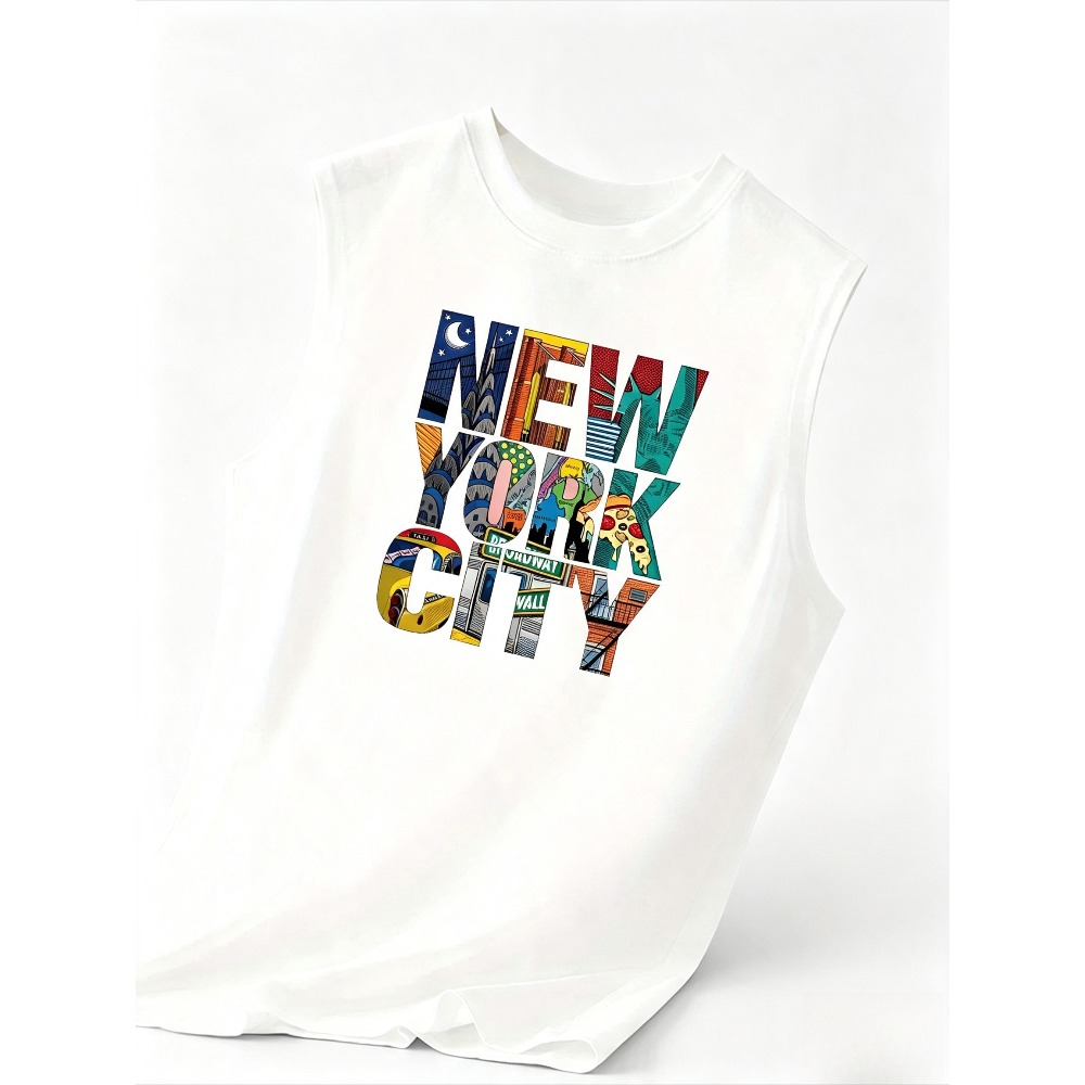 York Men'S Fashion - Męska koszulka bez rękawów z nadrukiem