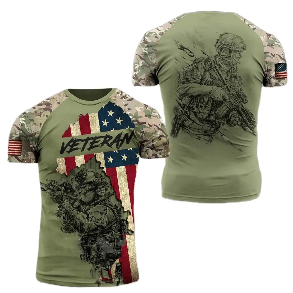 Military Shirt Men - Letni nowy wojskowy nadruk męska koszulka