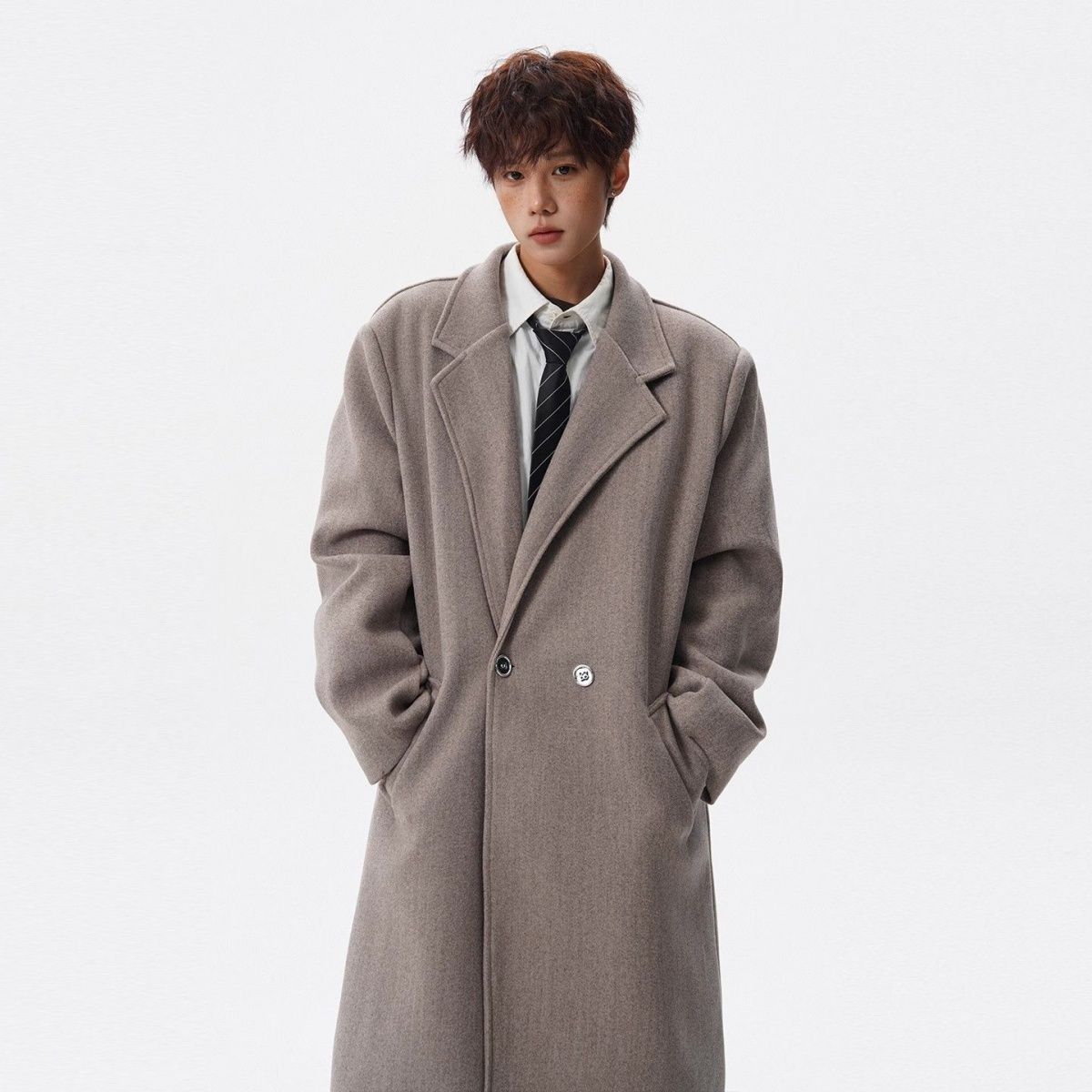 Men'S Fashion Reviews - Płaszcz z mieszanki wełny, recenzje koreańskich