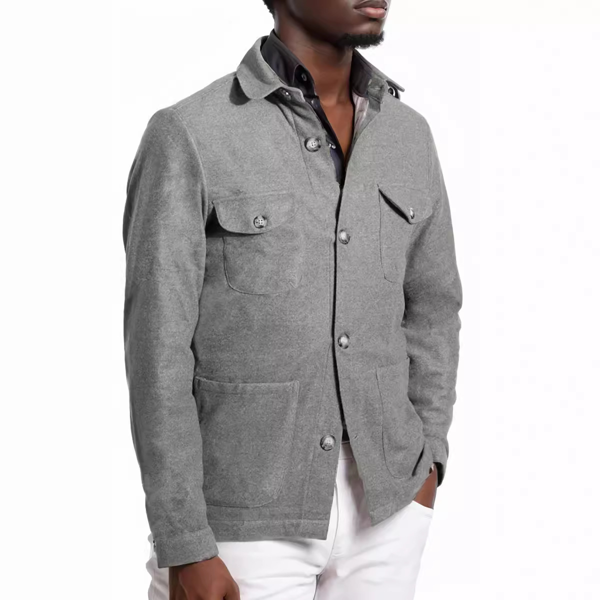 Mens Fashion Style Images - Kurtka z mieszanki wełny męska klasyczna