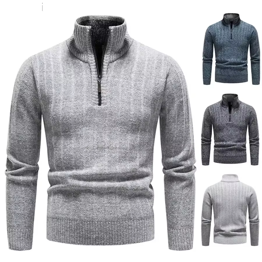 Men'S Fashion Zip Sweater - Nowe męskie ciepłe swetry modowe z