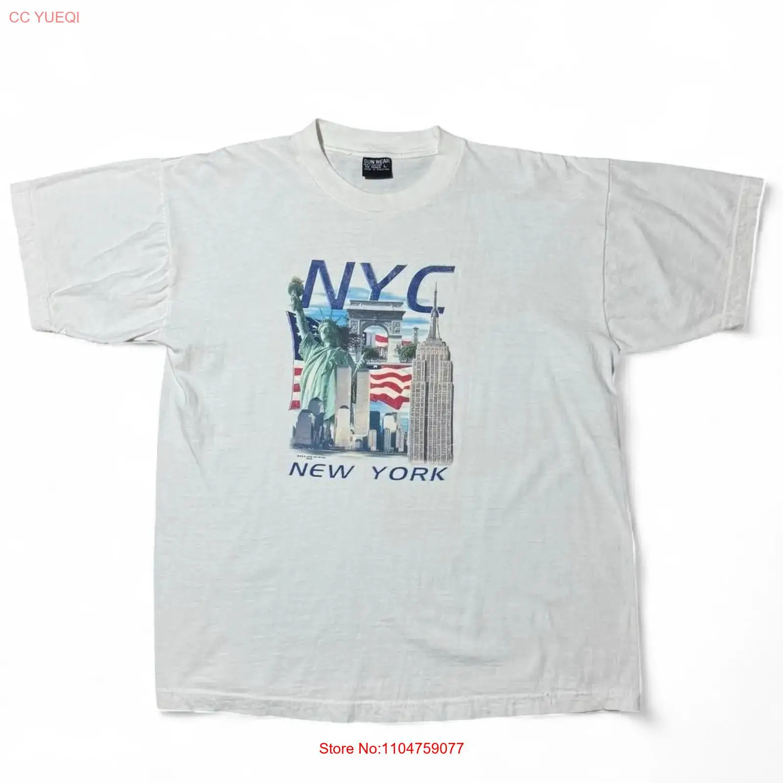 York Men'S Fashion - Koszulka Vintage Y2K Nowy Jork Wieże