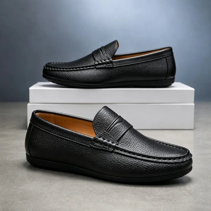 Suede Loafers Men - Klasyczne męskie buty codzienne, wsuwane, wygodne