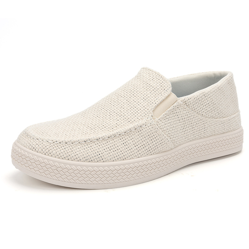 Men'S Fashion Loafers - Męskie lniane wsuwane mokasyny z oddychającą,