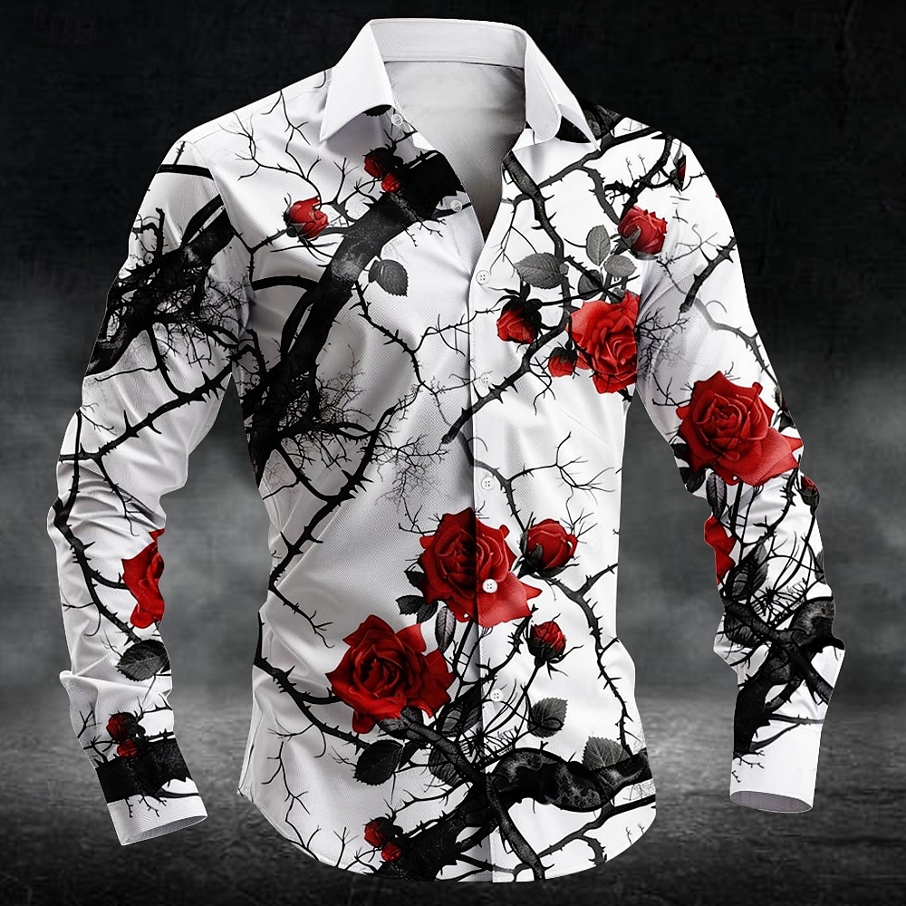 Fashion Mens Shirt - Męska koszula z długim rękawem z