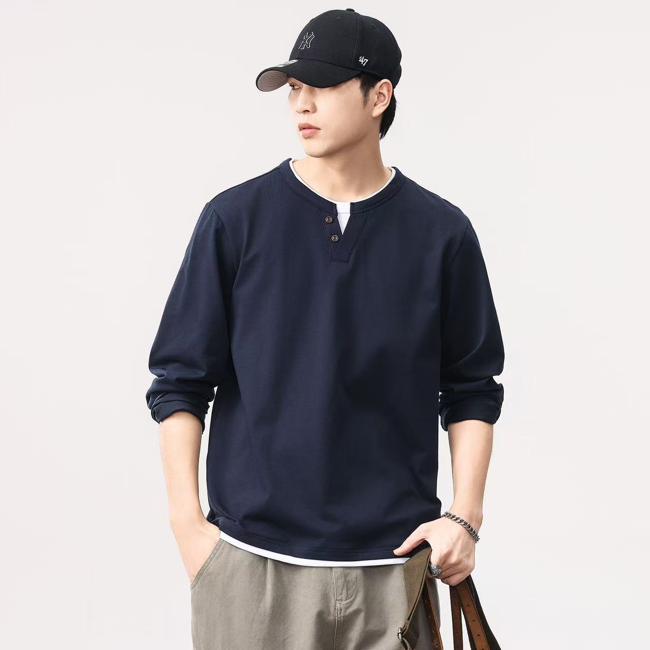 Men'S Spring Fashion - Nowa męska koszula z długim rękawem