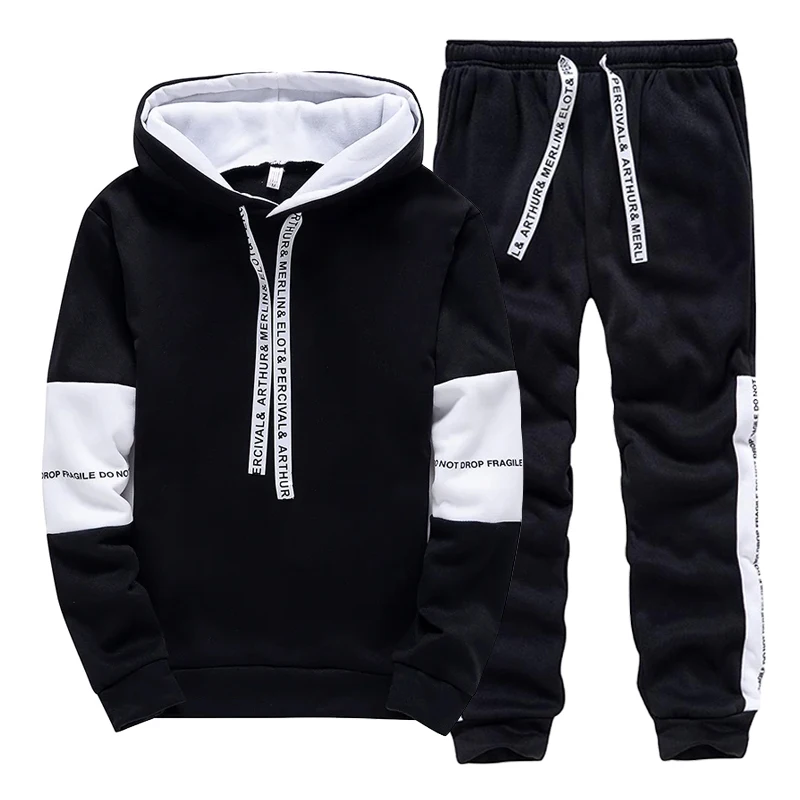 Czarno-biały męski dres, modny – Men'S Fashion Clothing recenzja i cena