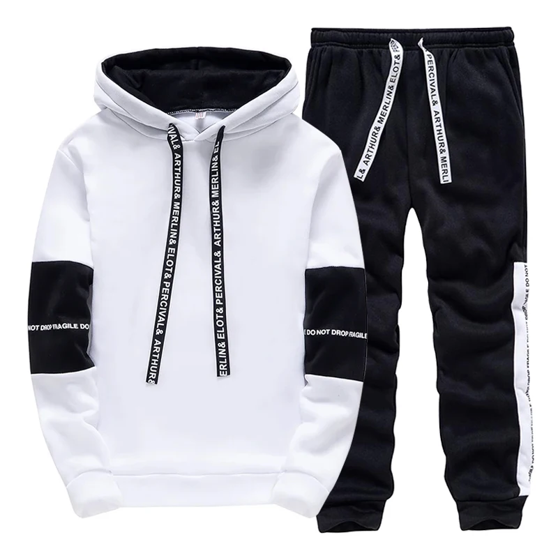 Czarno-biały męski dres, modny – Men'S Fashion Clothing recenzja i cena