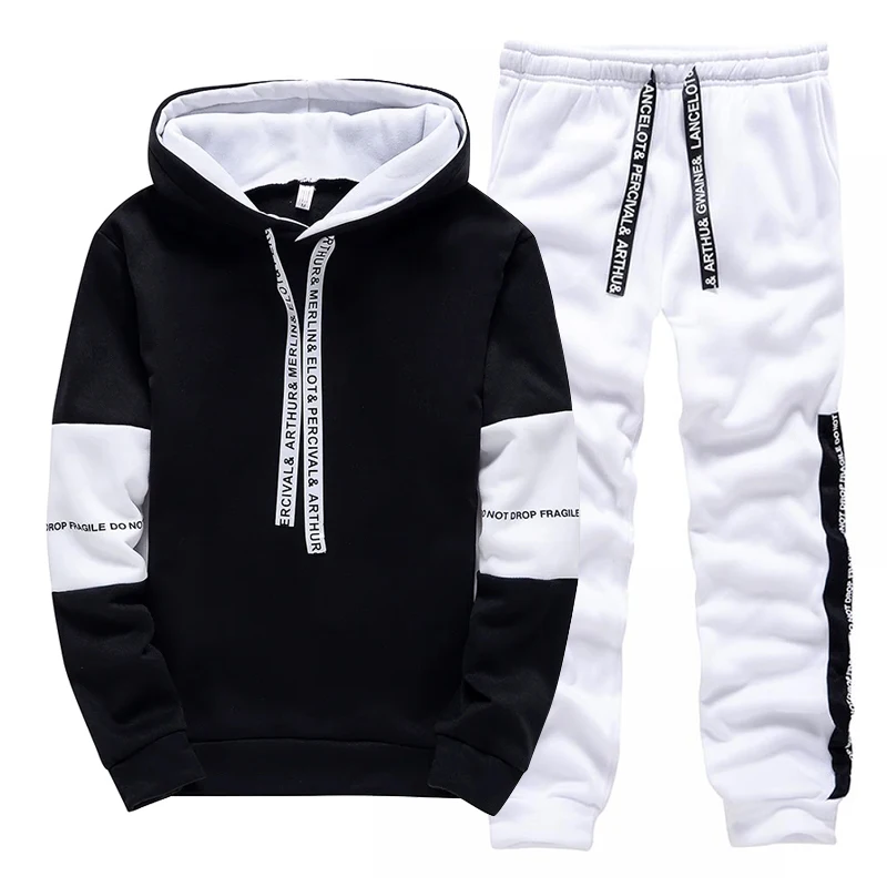 Czarno-biały męski dres, modny – Men'S Fashion Clothing recenzja i cena