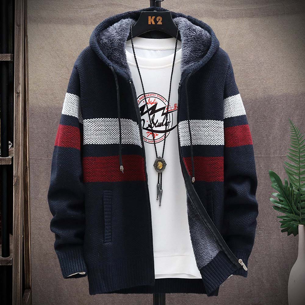 Męski sweter w paski Gruby pol – Men'S Fashion Zip Sweater recenzja i cena