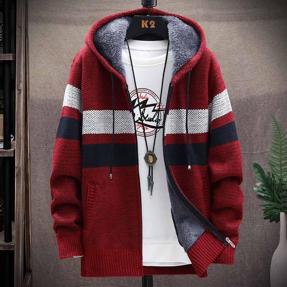 Męski sweter w paski Gruby pol – Men'S Fashion Zip Sweater recenzja i cena