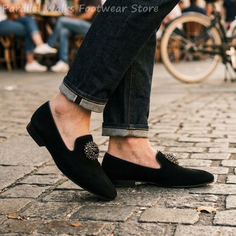 Męskie zamszowe mokasyny z ozd – Suede Loafers Men recenzja i cena
