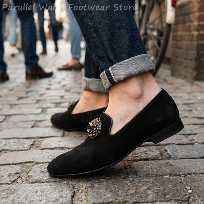 Męskie zamszowe mokasyny z ozd – Suede Loafers Men recenzja i cena