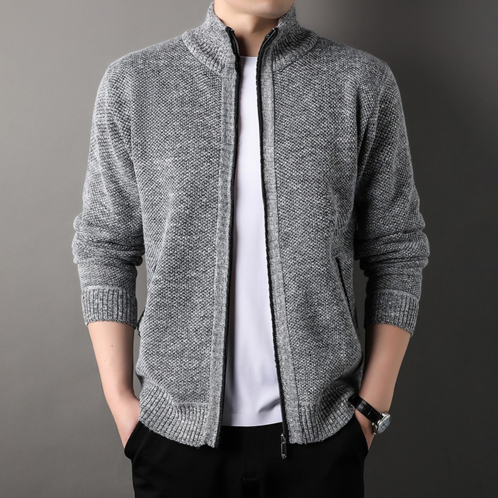 Męski sweter z dzianiny ze stó – Men'S Fashion Zip Sweater recenzja i cena