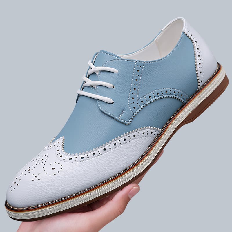 Męskie biało-niebieskie dwukol – Suede Loafers Men recenzja i cena
