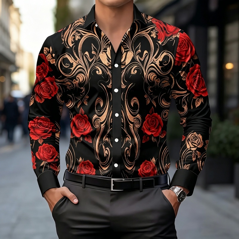 Modna koszula męska z nadrukie – Fashion Mens Shirt recenzja i cena