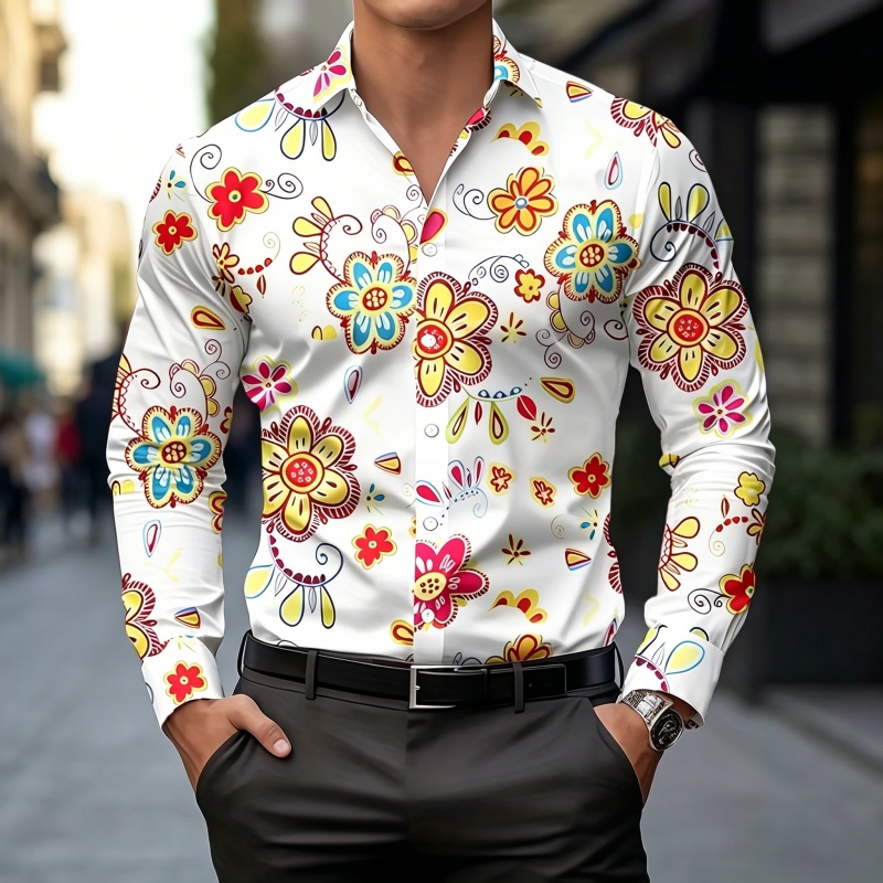 Modna koszula męska z nadrukie – Fashion Mens Shirt recenzja i cena