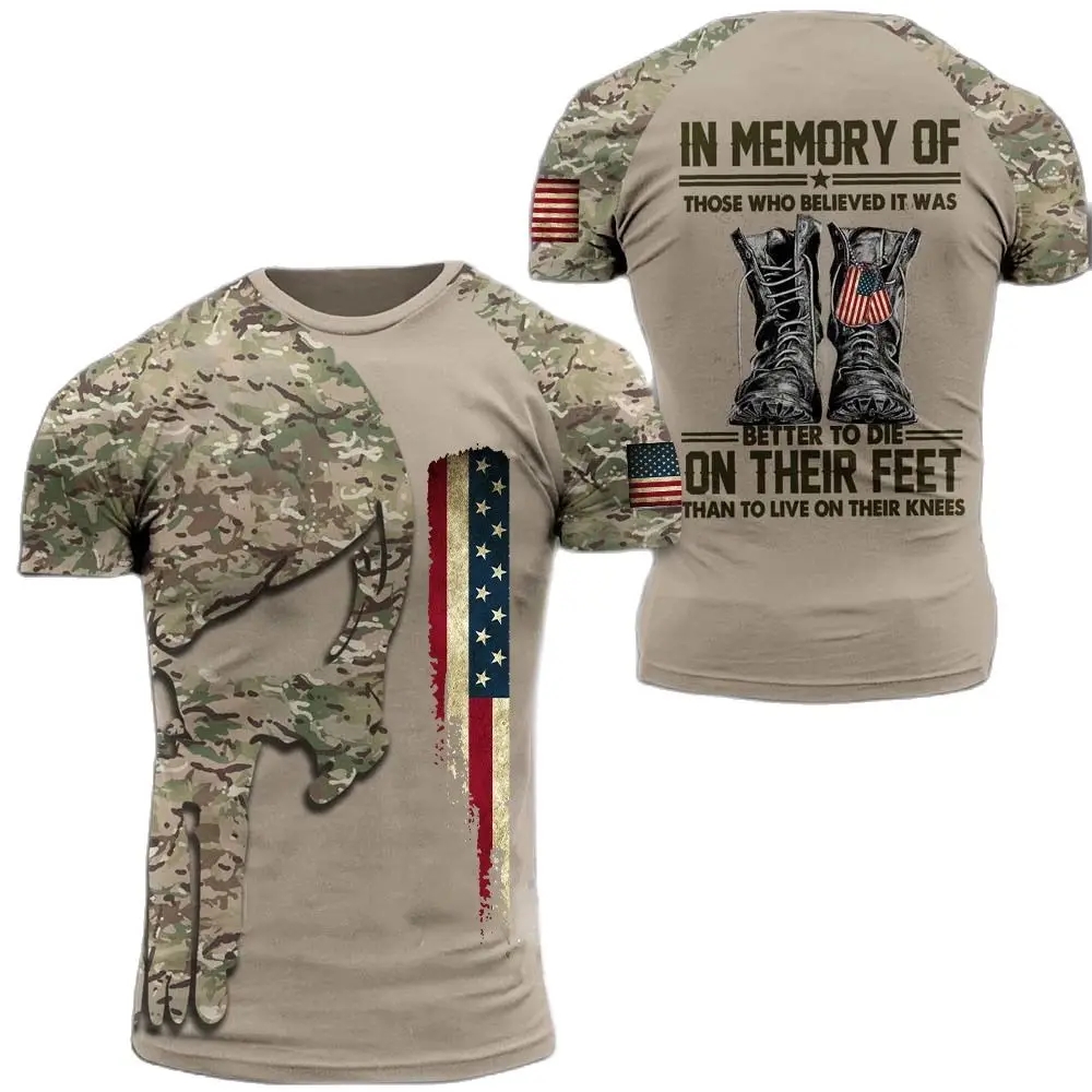 Letni nowy wojskowy nadruk męs – Military Shirt Men recenzja i cena