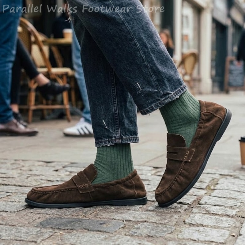 Męskie miękkie zamszowe mokasy – Suede Loafers Men recenzja i cena