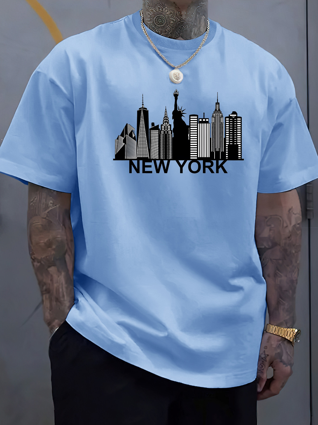 Bawełniana męska koszulka z na – York Men'S Fashion recenzja i cena