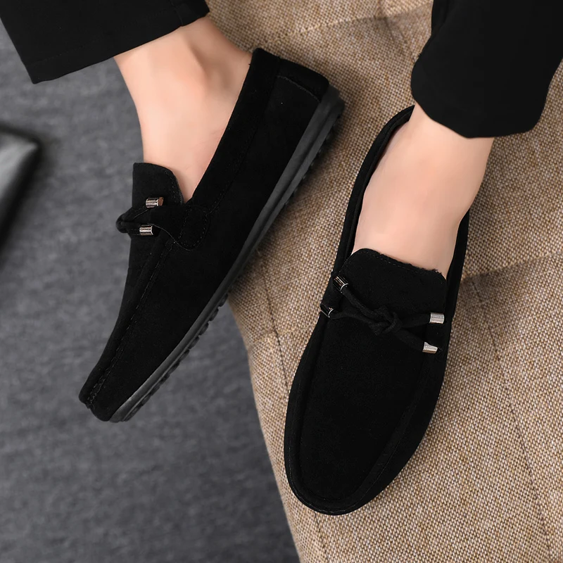 Męskie buty codzienne, modne b – Suede Loafers Men recenzja i cena