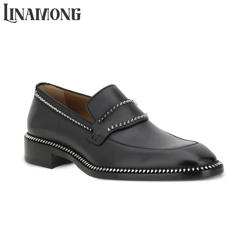 Czarne loafersy z kolcami, mig – Suede Loafers Men recenzja i cena