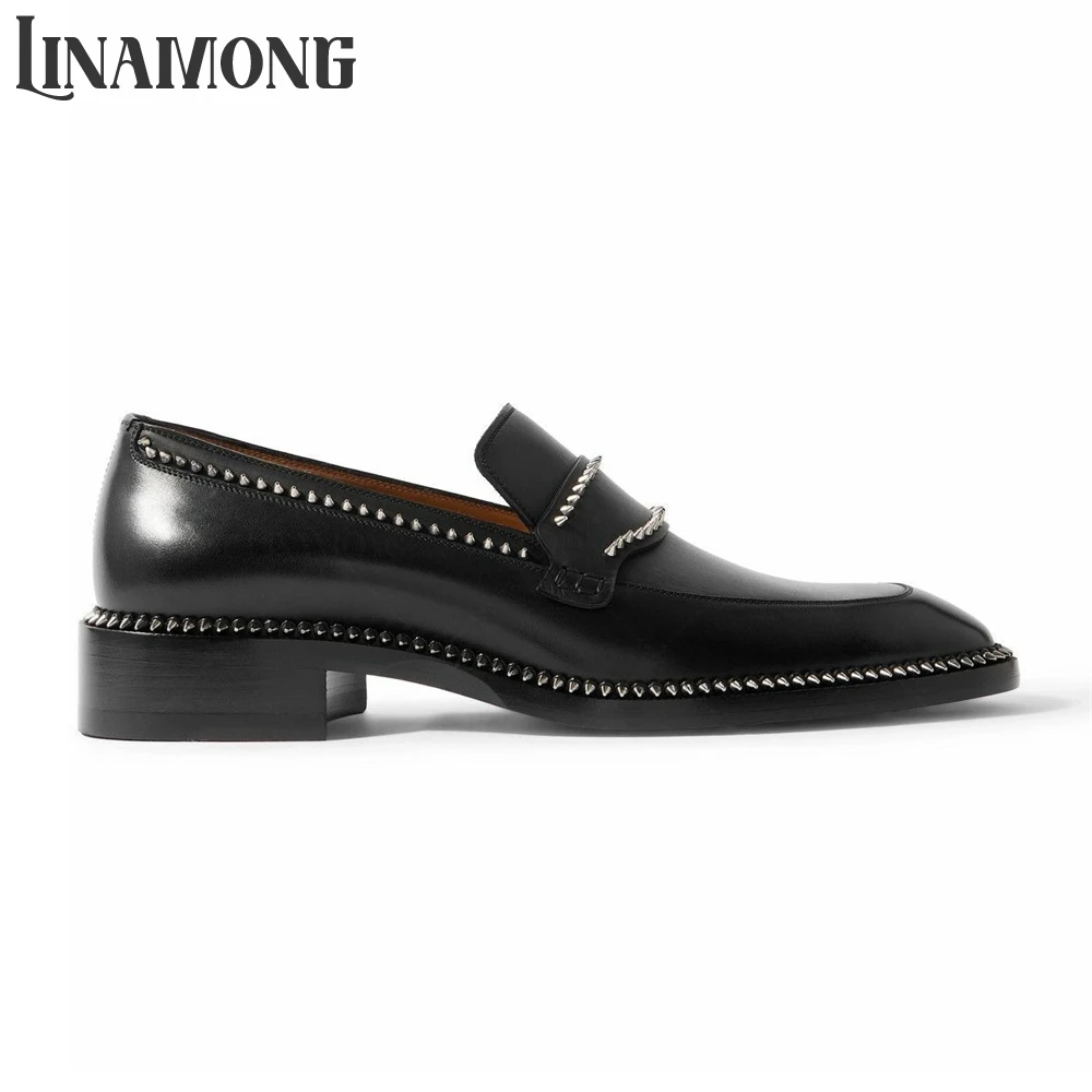 Czarne loafersy z kolcami, mig – Suede Loafers Men recenzja i cena