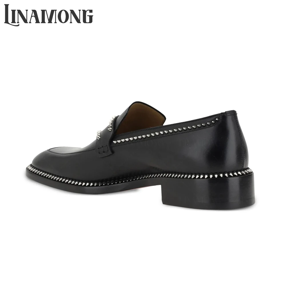 Czarne loafersy z kolcami, mig – Suede Loafers Men recenzja i cena