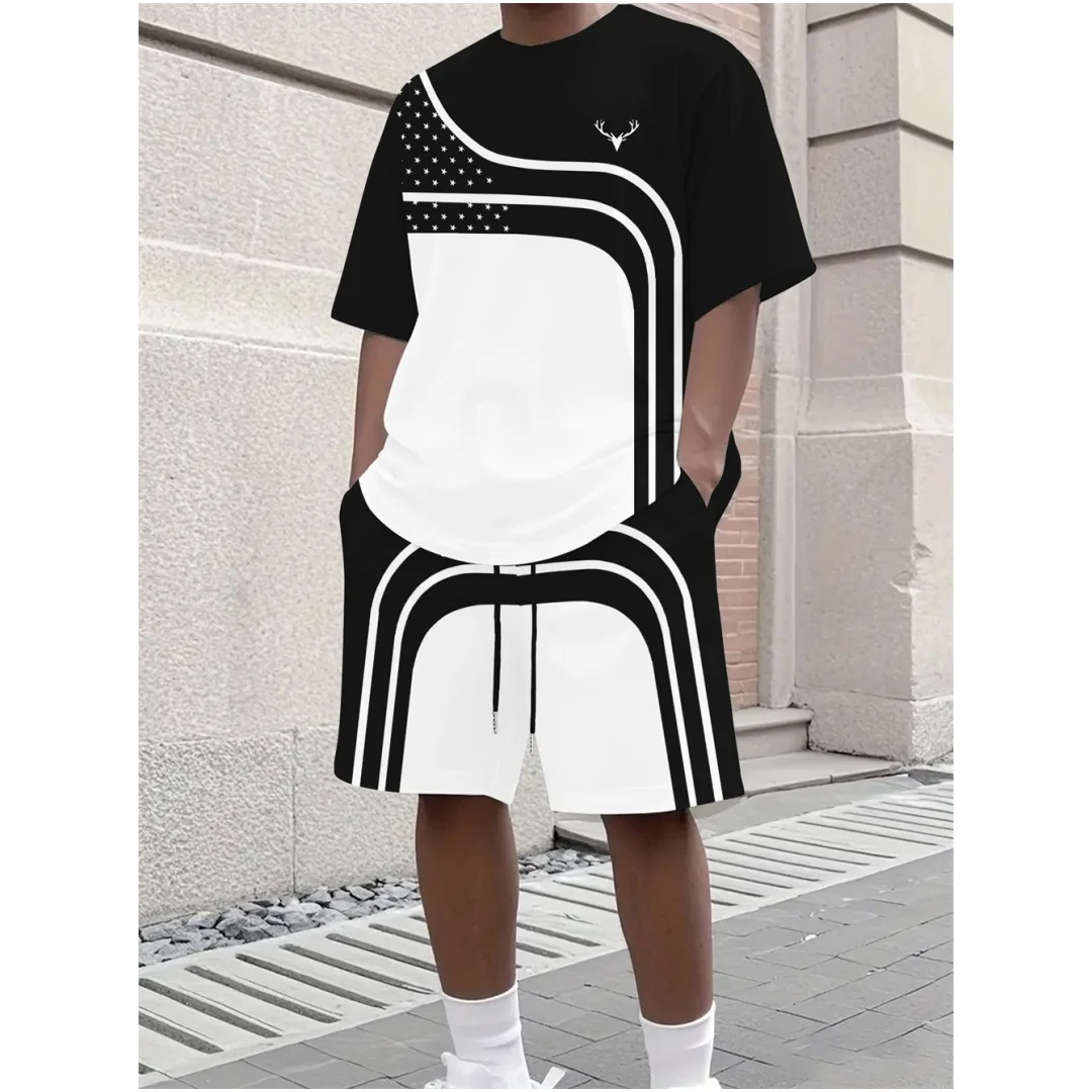 Modny letni męski zestaw: T-sh – Men'S Fashion Clothing recenzja i cena
