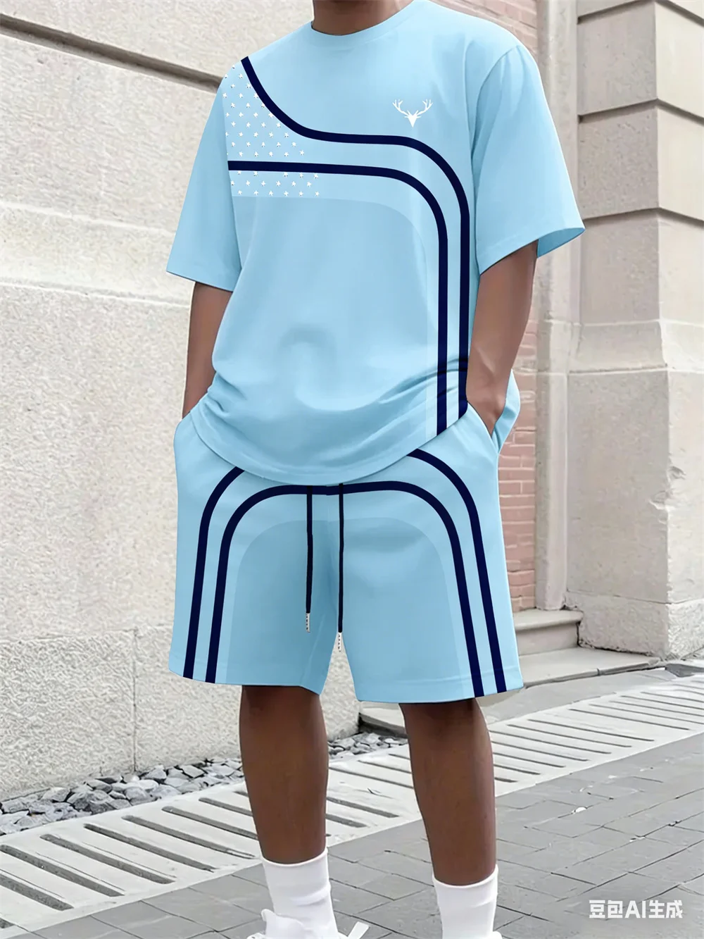 Modny letni męski zestaw: T-sh – Men'S Fashion Clothing recenzja i cena