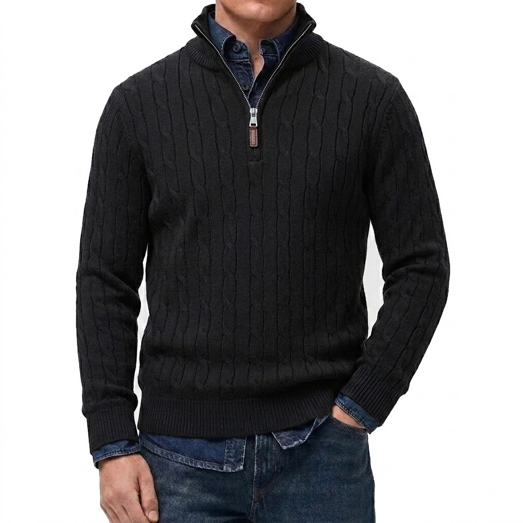 Męski sweter z kołnierzem stój – Men'S Fashion Zip Sweater recenzja i cena