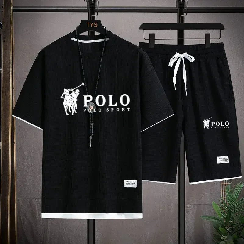 Męski letni zestaw waflowy 2-c – Men'S Fashion Clothing recenzja i cena