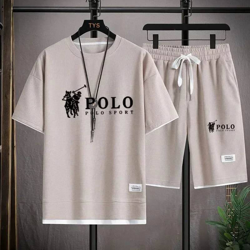 Męski letni zestaw waflowy 2-c – Men'S Fashion Clothing recenzja i cena